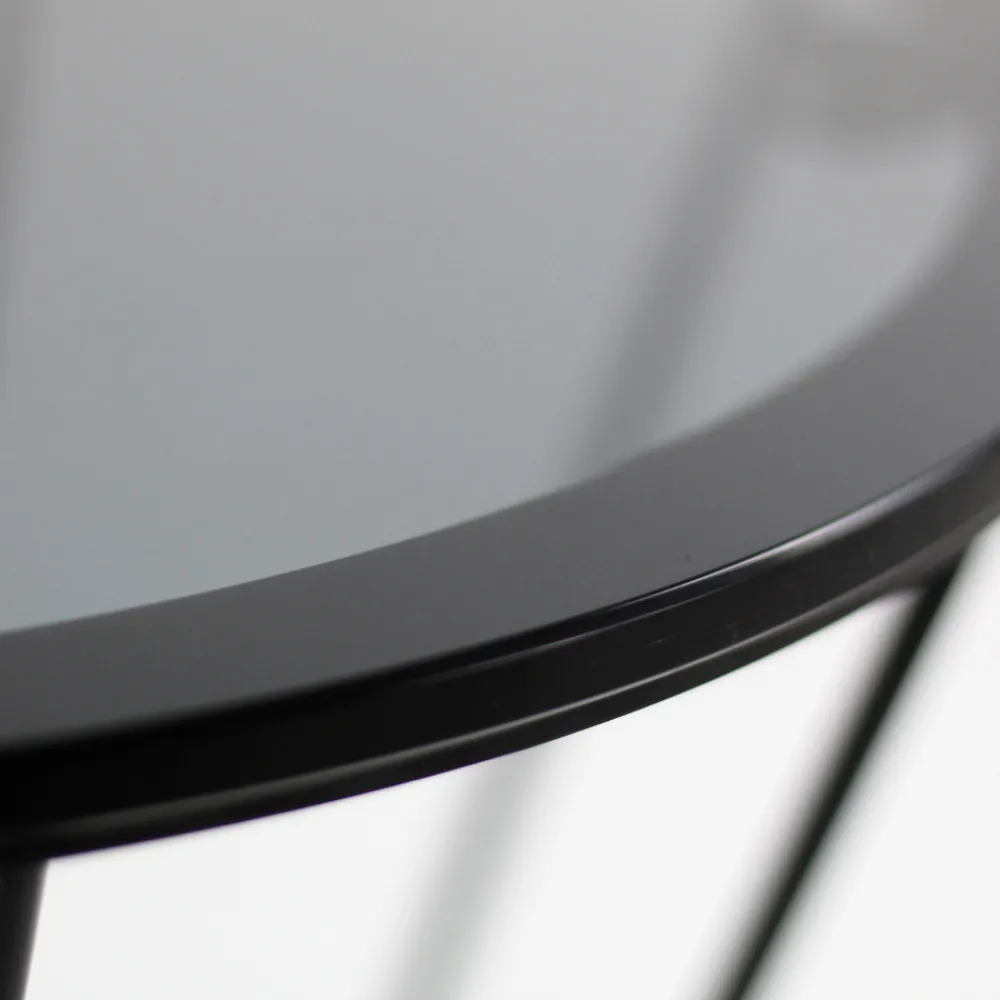 Viadurini Living Moderne Couchtische-Runder Couchtisch mit Stahlfuß und Glasplatte, hergestellt in Italien – Alisea