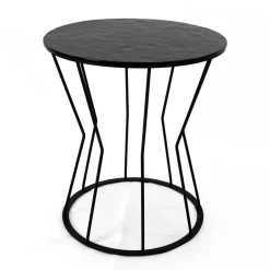 Viadurini Living Moderne Couchtische-Runder Couchtisch mit Stahlfuß und Glasplatte, hergestellt in Italien – Alisea