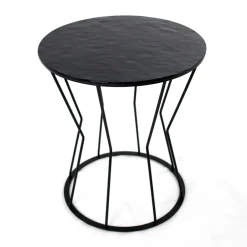 Viadurini Living Moderne Couchtische-Runder Couchtisch mit Stahlfuß und Glasplatte, hergestellt in Italien – Alisea