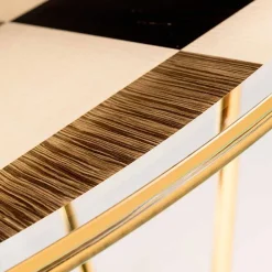 Viadurini Living Esstische Nach Mass|Esstische-Runder Couchtisch Ozzy mit Glasplatte und Intarsien, italienisches Design