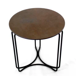 Viadurini Living Moderne Couchtische-Runder Couchtisch und Sockel aus Steinzeug mit 3 Halbmonden, hergestellt in Italien – Arepa