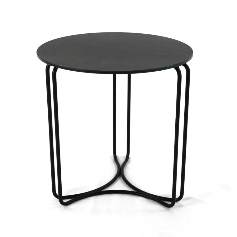 Viadurini Living Moderne Couchtische-Runder Couchtisch und Sockel aus Steinzeug mit 3 Halbmonden, hergestellt in Italien – Arepa