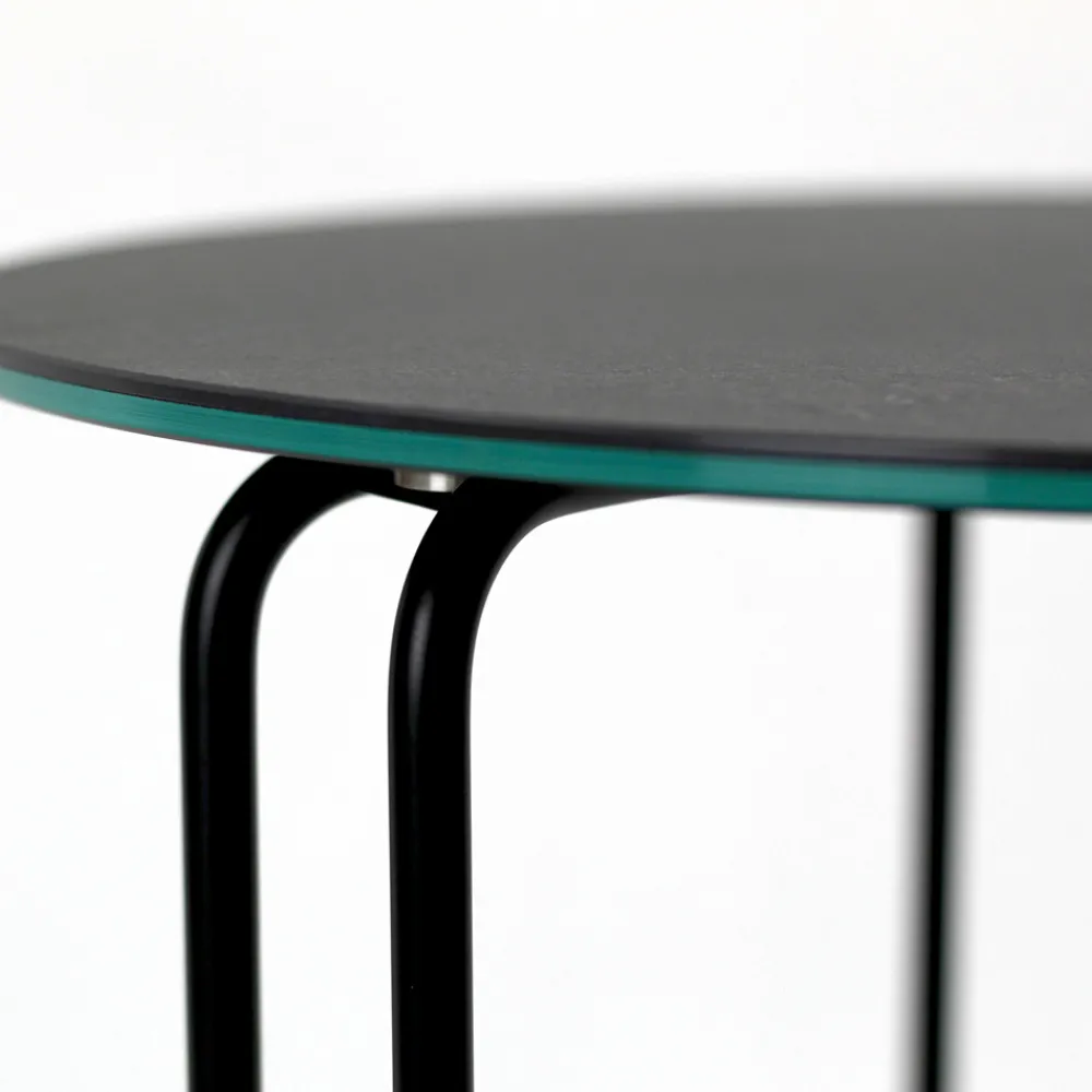 Viadurini Living Moderne Couchtische-Runder Couchtisch und Sockel aus Steinzeug mit 3 Halbmonden, hergestellt in Italien – Arepa