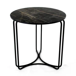 Viadurini Living Moderne Couchtische-Runder Couchtisch und Sockel aus Steinzeug mit 3 Halbmonden, hergestellt in Italien – Arepa