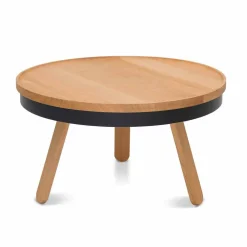 Viadurini Living Moderne Couchtische-Runder Design-Couchtisch aus Massivholz und Metall - Salerno