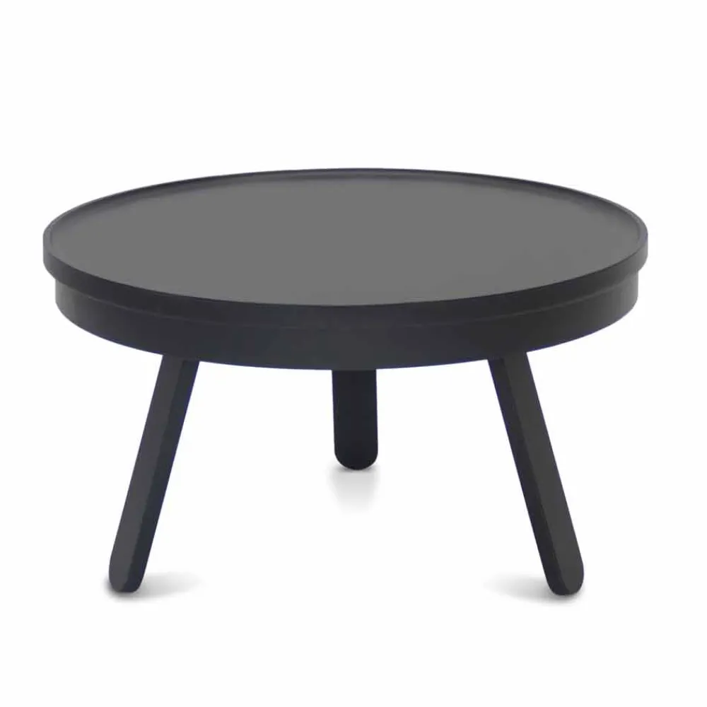 Viadurini Living Moderne Couchtische-Runder Design-Couchtisch aus Massivholz und Metall - Salerno