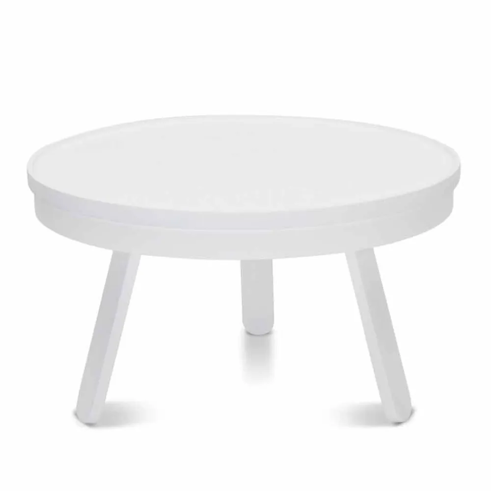 Viadurini Living Moderne Couchtische-Runder Design-Couchtisch aus Massivholz und Metall - Salerno