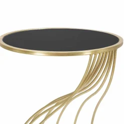 Viadurini Living Moderne Couchtische-Runder Design-Telefonständer aus Glas, Eisen und MDF - Isaiah