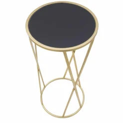 Viadurini Living Moderne Couchtische-Runder Design-Telefonständer aus Eisen und Glas - Faith