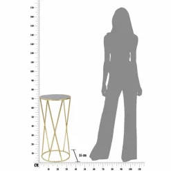 Viadurini Living Moderne Couchtische-Runder Design-Telefonständer aus Eisen und Glas - Faith