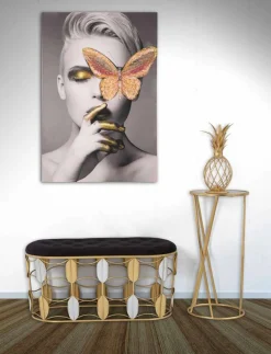 Viadurini Living Moderne Couchtische-Runder Design-Telefonständer aus Eisen und Glas - Faith