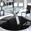 Viadurini Living Esstische Nach Mass|Runde Tische-Runder Designtisch D 120 mit Kristallplatte made in Italy Cristal