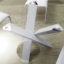 Viadurini Living Esstische Nach Mass|Runde Tische-Runder Designtisch D 120 mit Kristallplatte made in Italy Cristal