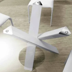 Viadurini Living Esstische Nach Mass|Runde Tische-Runder Designtisch D 160 mit Kristallplatte made in Italy Cristal