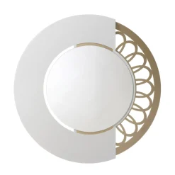 Viadurini Living Standspiegel-Runder Eisenspiegel mit Seitendekoration, hergestellt in Italien – Vorhängeschloss