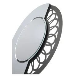 Viadurini Living Standspiegel-Runder Eisenspiegel mit Seitendekoration, hergestellt in Italien – Vorhängeschloss