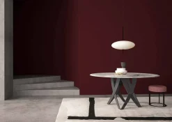 Viadurini Living Esstische Nach Mass|Runde Tische-Runder Esstisch ø 140 cm aus Marmor Imperial Grey  – Montereale