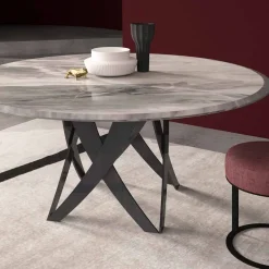 Viadurini Living Esstische Nach Mass|Runde Tische-Runder Esstisch ø 140 cm aus Marmor Imperial Grey  – Montereale
