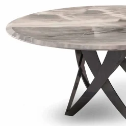 Viadurini Living Esstische Nach Mass|Runde Tische-Runder Esstisch ø 140 cm aus Marmor Imperial Grey  – Montereale