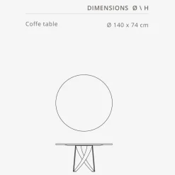 Viadurini Living Esstische Nach Mass|Runde Tische-Runder Esstisch ø 140 cm aus Marmor Imperial Grey  – Montereale