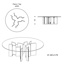 Viadurini Living Esstische Nach Mass|Esstische-Runder Esstisch aus extraklarem oder Rauchglas Made in Italy - Thommy