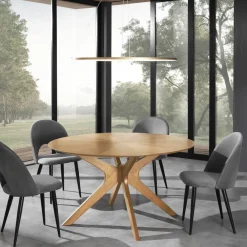 Viadurini Living Runde Tische-Runder Esstisch aus furniertem Mdf und Massivholz - Fulmine