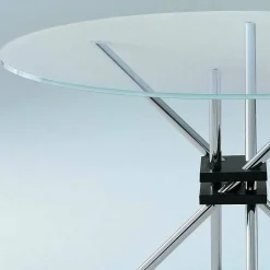 Viadurini Living Runde Tische-Runder Esstisch aus gehärtetem Glas und Stahl Made in Italy - Trebbiano