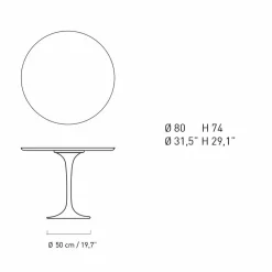 Viadurini Living Runde Tische|Esstische-Runder Esstisch aus Marmor und lackiertem Aluminium Made in Italy - Superb
