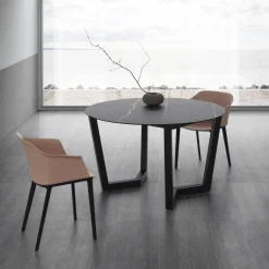 Viadurini Living Runde Tische-Runder Esstisch aus Metall und laminiertem HPL Made in Italy - Bastiano