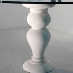 Viadurini Living Esstische Nach Mass|Runde Tische-Runder Esstisch aus Stein und Kristall im klassischen Design Edipo