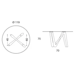 Viadurini Living Runde Tische-Runder Esstisch aus transparentem Glas und Polyurethanbeinen - Stalto
