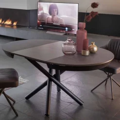 Viadurini Living Ausziehbare Esstische-Runder Esstisch ausziehbar bis 165 cm mit Keramikplatte - Pistolero