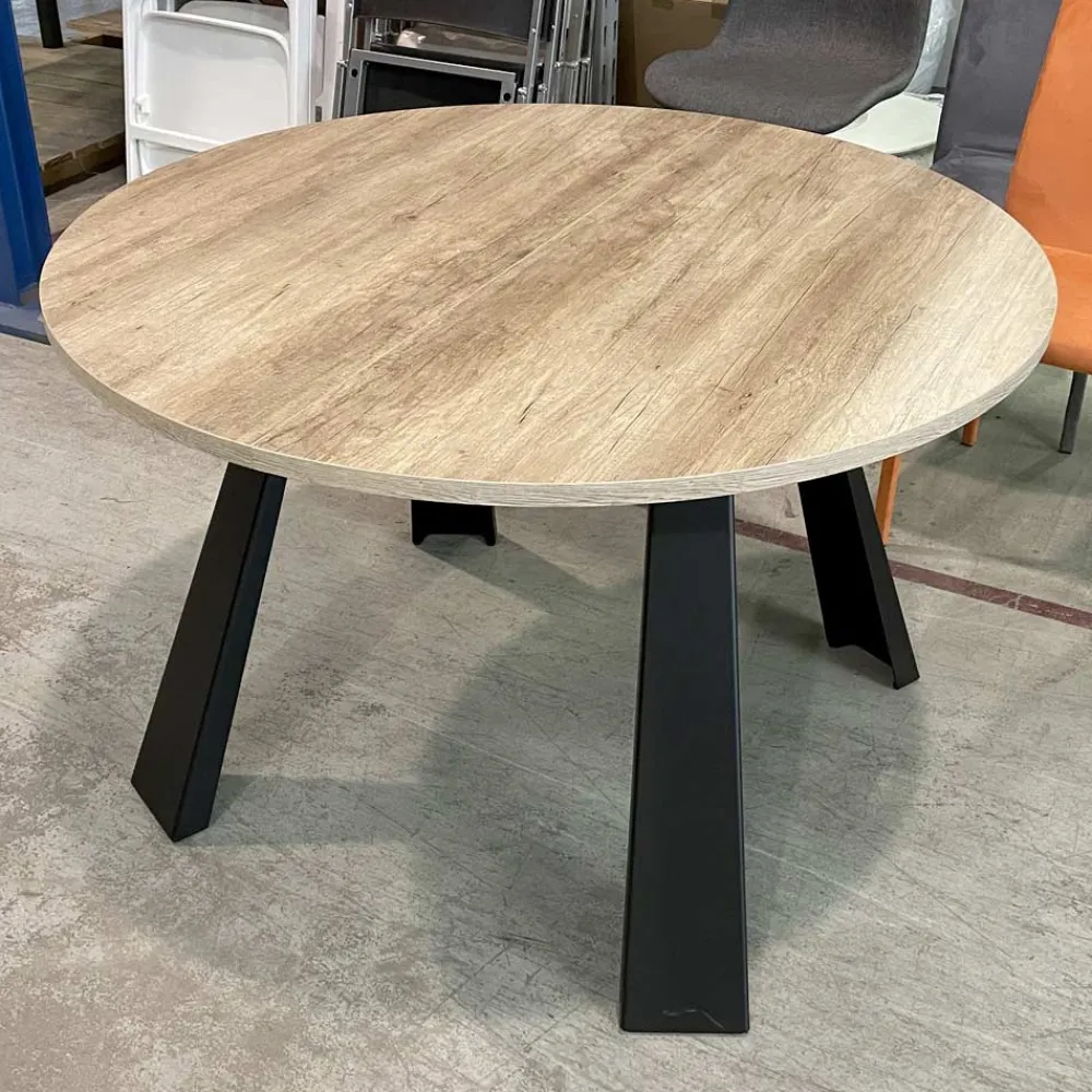 Viadurini Living Runde Tische|Ausziehbare Esstische-Runder Esstisch ausziehbar Bis zu 370 cm in Holz und Metall - Caimano