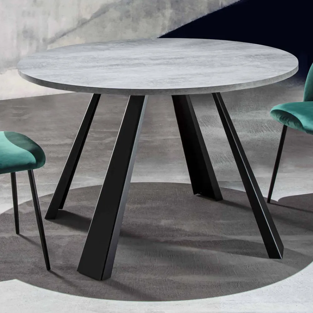 Viadurini Living Runde Tische|Ausziehbare Esstische-Runder Esstisch ausziehbar Bis zu 370 cm in Holz und Metall - Caimano