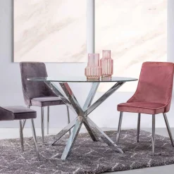 Viadurini Living Runde Tische-Runder Esstisch Homemotion mit gehärteter Glasplatte - Denda