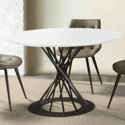 Viadurini Living Runde Tische-Runder Esstisch mit laminierter Holzplatte und Stahlsockel - Mileto