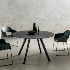 Viadurini Living Runde Tische-Runder Esstisch mit laminierter HPL-Platte Made in Italy - Lingotto