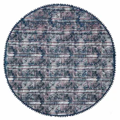 Viadurini Living Teppiche-Runder Ethno-Teppich aus farbigem Baumwollstoff - Faser