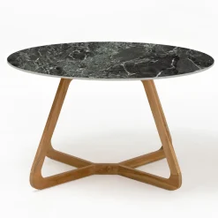 Viadurini in the Garden Gartentische Fest|Gartentische Aus Teakholz-Runder Gartentisch aus grüner französischer Keramik, hergestellt in Italien - Pegaso