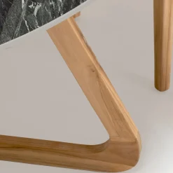 Viadurini in the Garden Gartentische Fest|Gartentische Aus Teakholz-Runder Gartentisch aus grüner französischer Keramik, hergestellt in Italien - Pegaso