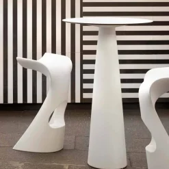 SLIDE Garten Beistelltisch|Runde Tische-Runder Gartentisch aus Polyethylen und HDL Hoplà (H110)