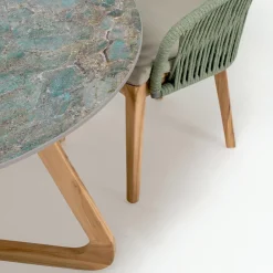 Viadurini in the Garden Gartentische Fest|Gartentische Aus Teakholz-Runder Gartentisch aus Santos-Keramik Made in Italy - Pegaso