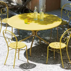 Viadurini in the Garden Gartentische Fest-Runder Gartentisch aus verzinktem Stahl Made in Italy - Selvaggia