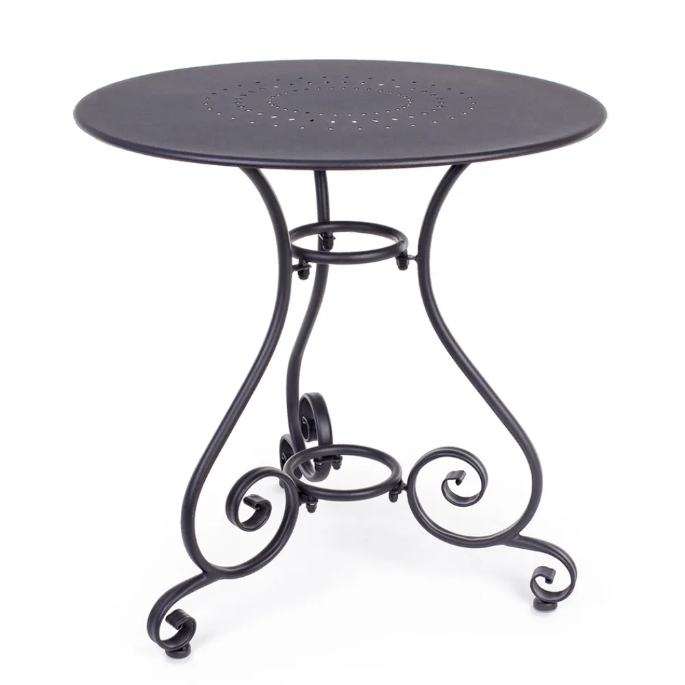 Viadurini in the Garden Gartentische Fest-Runder Gartentisch im Shabby Chich-Stil aus lackiertem Stahl - Charm