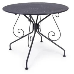 Viadurini in the Garden Gartentische Fest-Runder Gartentisch im Shabby Chich-Stil aus lackiertem Stahl - Charm