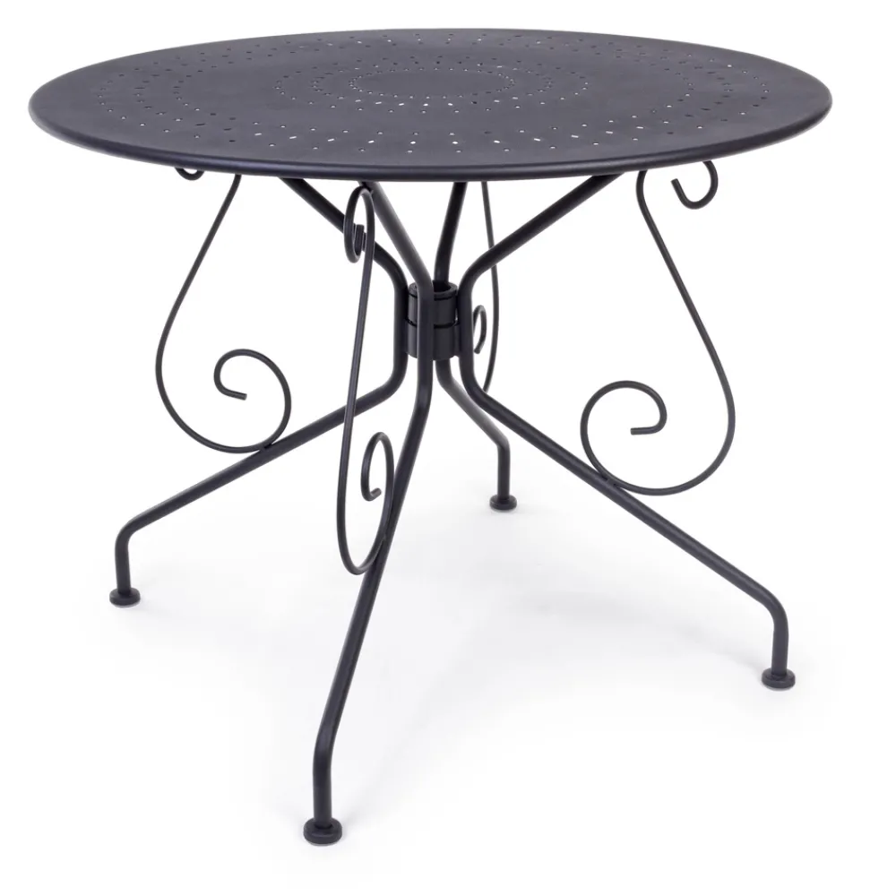 Viadurini in the Garden Gartentische Fest-Runder Gartentisch im Shabby Chich-Stil aus lackiertem Stahl - Charm