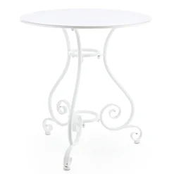 Viadurini in the Garden Gartentische Fest-Runder Gartentisch im Shabby Chich-Stil aus lackiertem Stahl - Charm