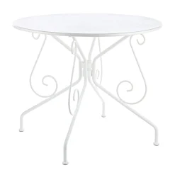 Viadurini in the Garden Gartentische Fest-Runder Gartentisch im Shabby Chich-Stil aus lackiertem Stahl - Charm