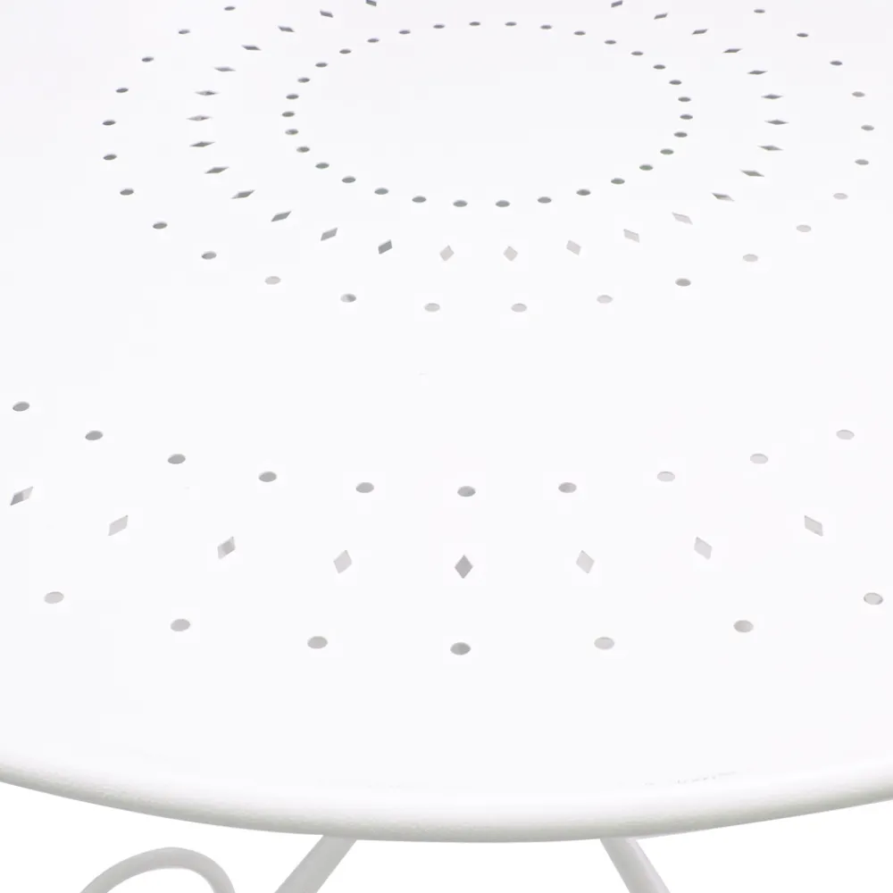 Viadurini in the Garden Gartentische Fest-Runder Gartentisch im Shabby Chich-Stil aus lackiertem Stahl - Charm