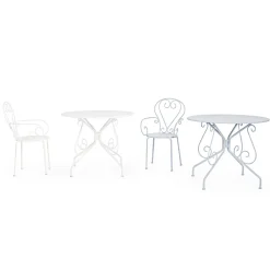 Viadurini in the Garden Gartentische Fest-Runder Gartentisch im Shabby Chich-Stil aus lackiertem Stahl - Charm